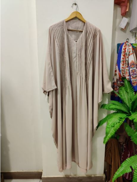 Vanilla Pleated Poncho